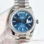 Swiss Rolex new Day-Date 2836 Blue Rock Candy Diamond bezel Men's Watches